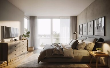 Sleeping in Style: Explore the Serene Elegance of this Ultra-Modern Bedroom Haven!