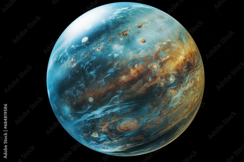 Wall mural glowing planet in outerspace orbit. far side of the moon solar lunar terrain. space nebula in the co