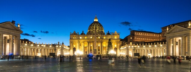 Fototapeta na wymiar Vatican basilica at sunset Rome Italy