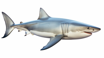 Obraz premium close-up of large shark mid-air, showcasing impressive size and strength, with open mouth, capturing the beauty of marine life.