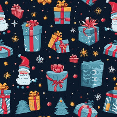 seamless pattern with christmas gifts