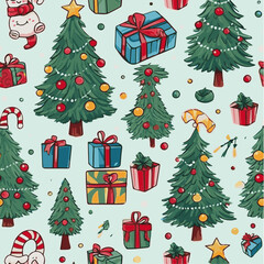 seamless pattern with christmas tree