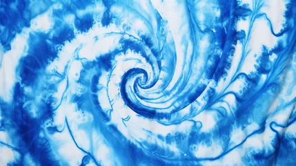 Papier Peint photo Lavable Cristaux Tie Dye Dreams: Abstract Art in Blue and White