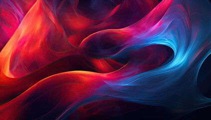 Obraz premium the color and shape of a fire burns on the black background, in the style of futuristic chromatic waves. colorful flaming clouds wallpaper