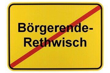 Illustration eines Ortsschildes der Gemeinde Börgerende-Rethwisch in Mecklenburg-Vorpommern