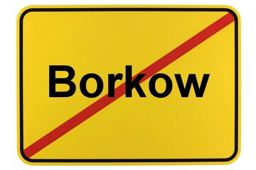 Illustration eines Ortsschildes der Gemeinde Borkow in Mecklenburg-Vorpommern