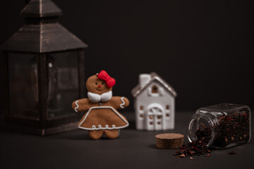 christmas decoration on a black background