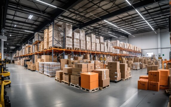 Logistics and warehousing center for e-commerce, intelligent logistics equipment, inbound and outbound operations