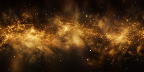 Space, stars and nebula in golden color