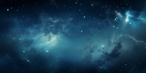 Fototapeta premium Background with space, stars and nebula in blue tones