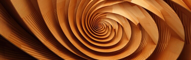 Fibonacci-inspired wooden 3D background