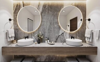 Luxurious Escape: Dive into the Serene Elegance of a Modern and Pristine Bathroom Haven!