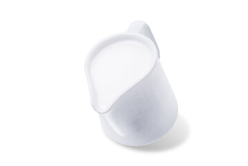 White Jar of milk on a white isolated background