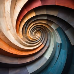 Fibonacci-inspired wooden 3D background