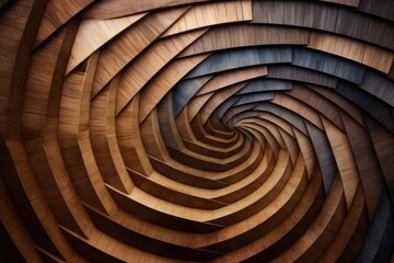 Fibonacci-inspired wooden 3D background