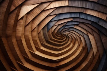 Fototapeta premium Fibonacci-inspired wooden 3D background