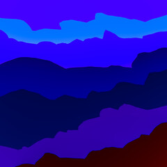 landscape with many mountain peaks