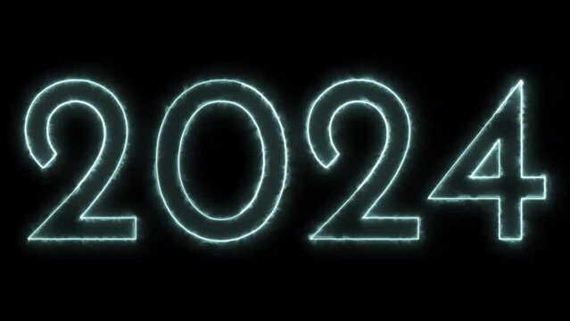 2024 neon text effect without background template