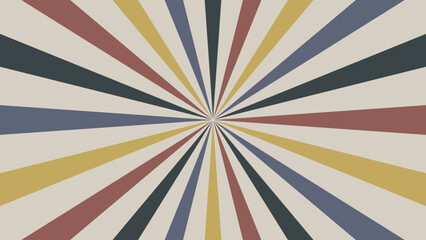 retro sun burst background with colorful stripes and rays vector