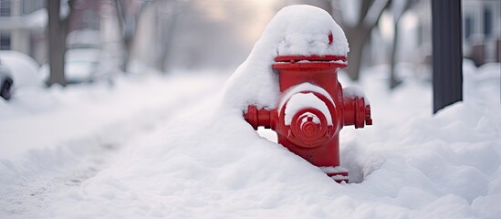 Frozen fire hydrant concealed by snow. - Powered by Adobe