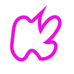 Pink outlines abstract shapes vector 