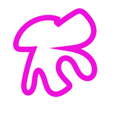 Pink outlines abstract shapes vector 