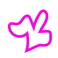 Pink outlines abstract shapes vector 