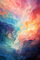 A pastel rainbow colored photo backdrop. AI generative