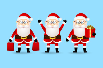 Christmas Collection of funny Santa Claus set group