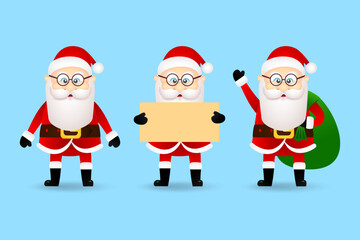 Collection of Christmas of funny Santa Claus set