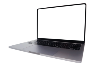 modern laptop computer on transparent background png