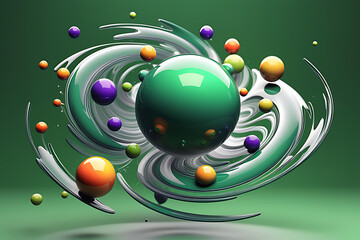 abstract background with colorful 3d circles