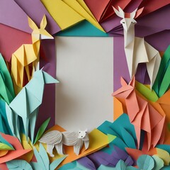 Holiday Themed Papercraft with tall rectangle opening