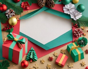 Holiday Themed Papercraft with non square opening