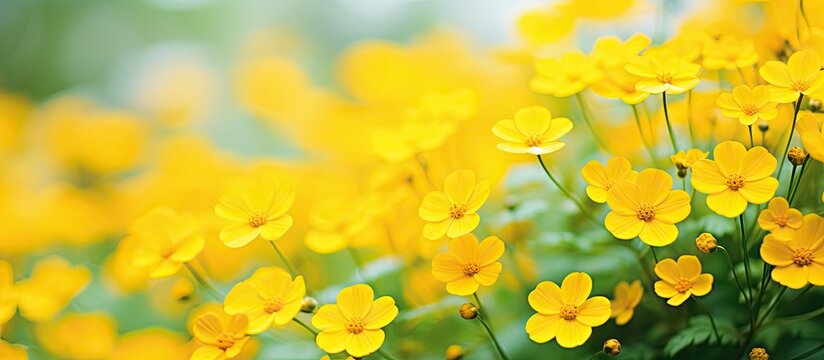 Nature garden's small, yellow flower images are beautiful.