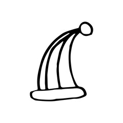 doodle Christmas hat for your creativity. Vector illustration