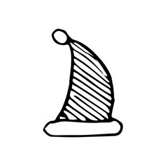doodle Christmas hat for your creativity. Vector illustration