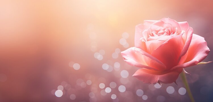 Produce an elegant moment with a top-view image of rose bokeh on an isolated background, showcasing the graceful charm of the blurred rose petals.