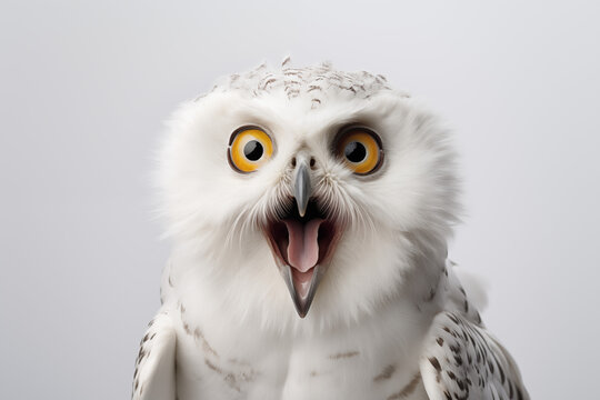 funny owl with surprised face
