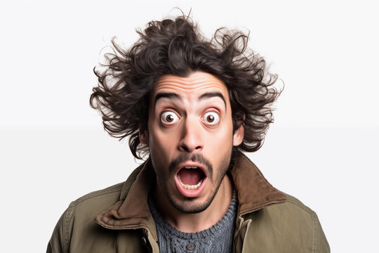 man with surprised face