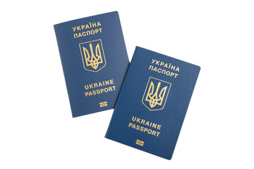 Ukrainian passport isolated on a white background