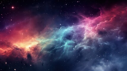 Fototapeta premium Vibrant nebula astronomy wallpaper