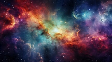 Fototapeta na wymiar Vibrant nebula astronomy wallpaper