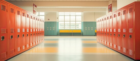 Gym, school, and health club usually have lockers.
