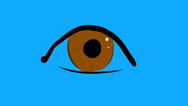 Transforming an egg into an eye on a blue screen. Stock psychedelic illusion animation. Philosophical concept of vision and life in 4K with alpha channel.