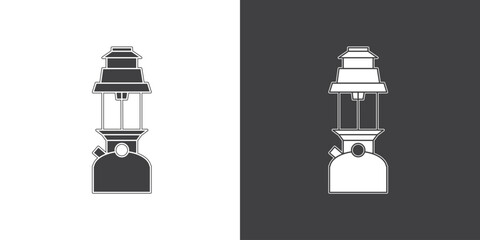 Classic Storm lights icon, Classic lantern in simple flat icon style vector illustration, Classic lamp logo icon design, Vector illustation of classic lamp isolated on black and white background.