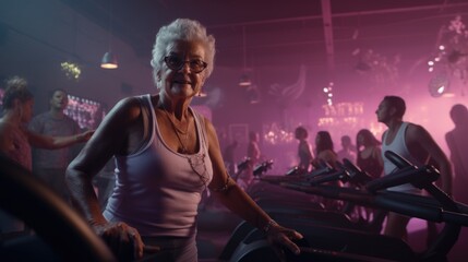 Fototapeta na wymiar Embracing active aging: the power of retiree fitness for health, vitality, and well-being in the golden years. pensioners fitness , exercise and wellness.