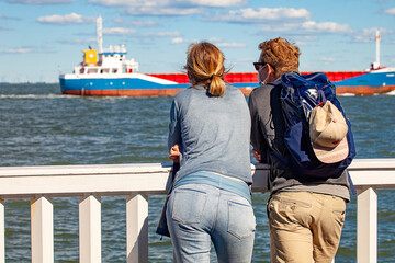 Touristen an der Nordsee