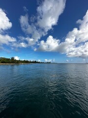 blue sky, clouds and the sea