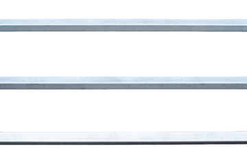 Three simple metal railing safety barrier fence horizontal bars transparent background cut out nobody no people Steel bars railing terrace, balcony, aluminum bars outdoors isolated on white background